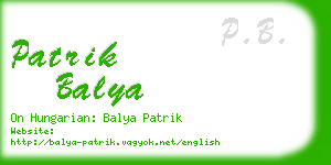 patrik balya business card